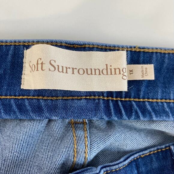 Soft‎ Surroundings Ultimate Denim Pull On Shorts Women 1X Blue Comfort Waist NWT - Picture 7 of 10